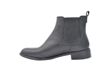 Zaira D2 Plain  - Women's Black Leather Ankle Boots