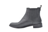 Zaira D2 Plain  - Women's Black Leather Ankle Boots