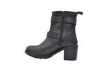 Zaira S1118 - Women's Black Leather Ankle Boots