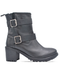 Zaira S1118 - Women's Black Leather Ankle Boots